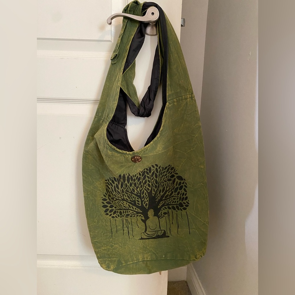 green tree of life hobo bag